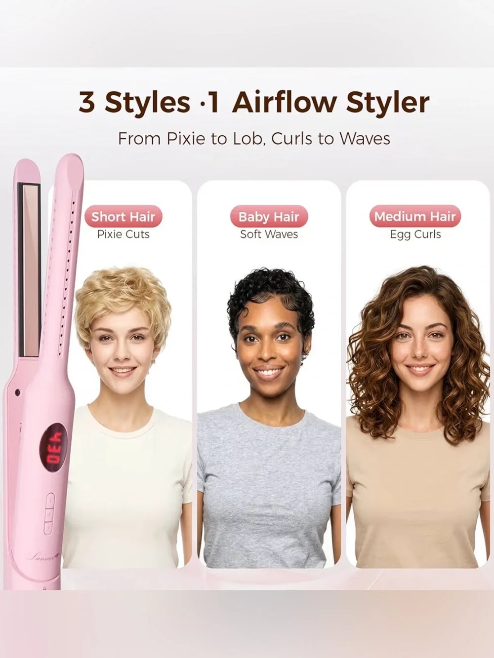 Mini Curling Iron for Short Hair Pixie Cut & Bangs